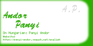 andor panyi business card